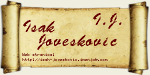 Isak Jovešković vizit kartica